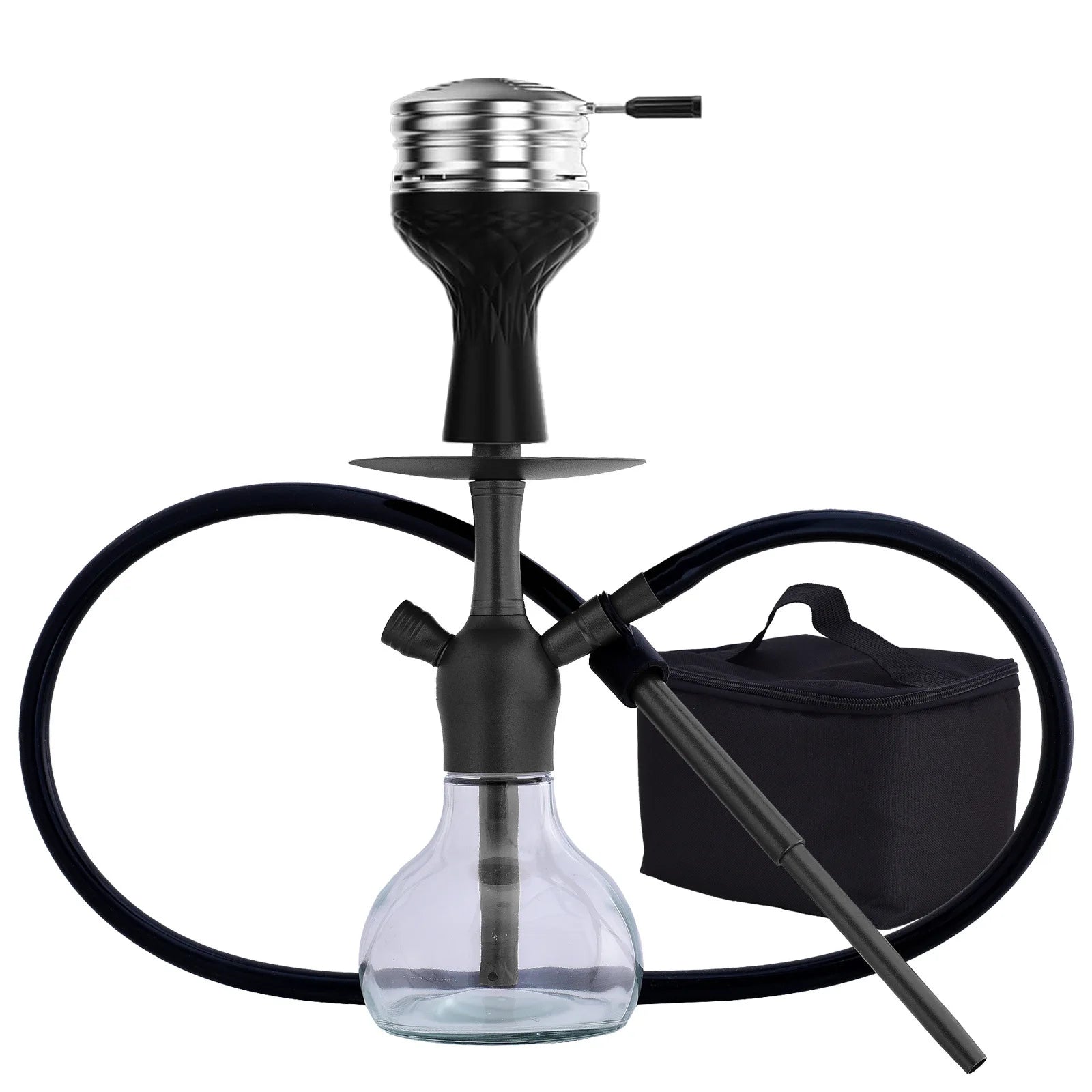 Glass Hookah Set Chicha Shisha Pipe Narguile Completo with Black Bag Hose Bowl Tongs Charcoal Tray Cachimba Pipa Nargile