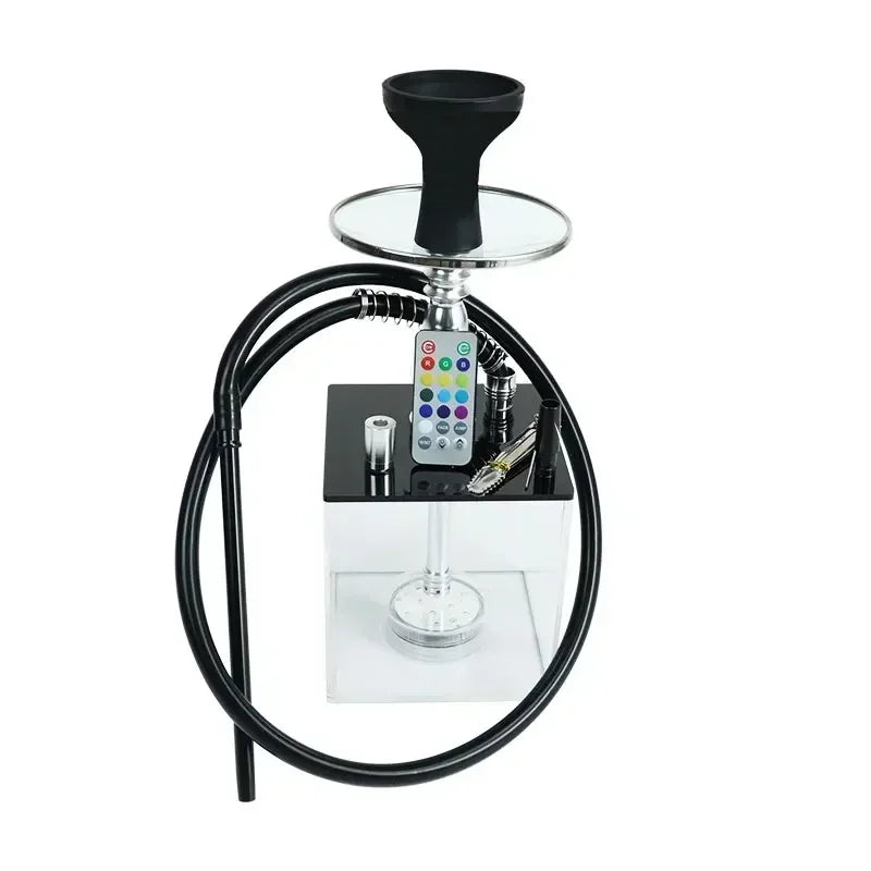 Acrylic Hookah Set Shisha Box Nargile Sheesha Narguile Chicha Cachimbas Water Pipe Shisha Box Hookah with LED for Smoking Кальян