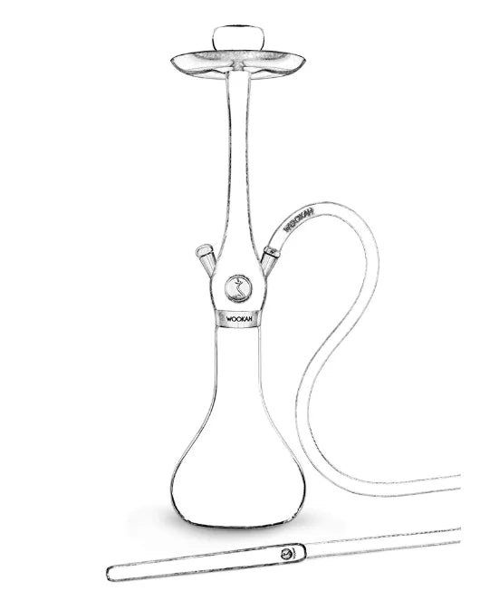 Wookah Shisha Hookah Set 65cm 304 Stainless Steel Large Hookah Smoking Set Russian Shisha With Bottle