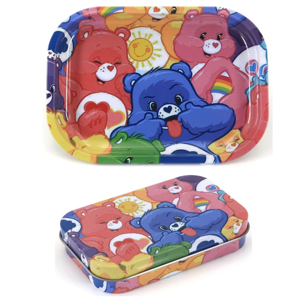 2PCS/Set Rolling Tray Tinplate Box Cigar Case with 18x14cm Tobacco Metal Rolling Tray Many Patterns Smoking Accessories