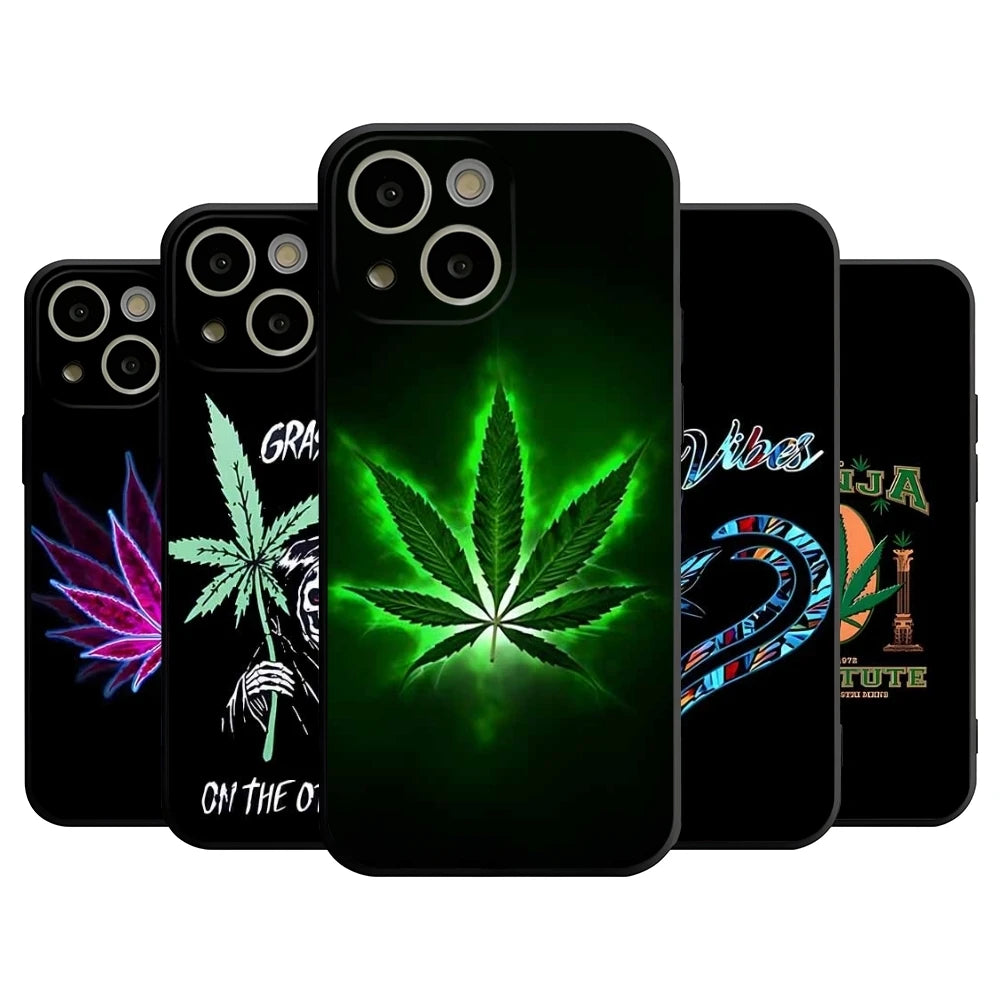 Abstract ART High WEED Phone Case For 15 Pro Max For Iphone 14 16 Pro Max 12 Mini 11 13 Pro Xr X Xs 8 7 Plus Back Cover