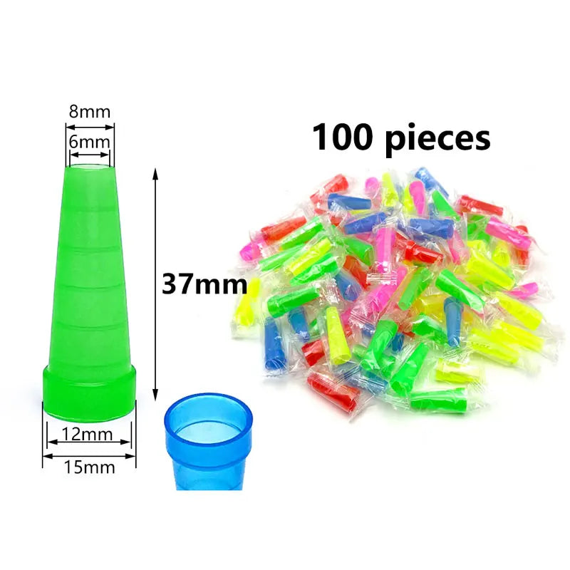 100pcs/pack Hookah Tips Disposable Shisha Mouth Tip Individual Wrapped Mix Colors Glossy Hose Mouth Filter Fit Hookah Mouthpiece