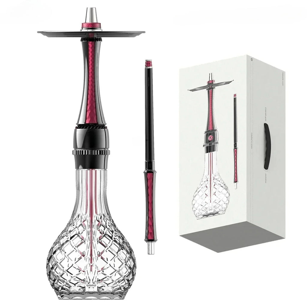 CHKJ Maxx Royal Shisha Hookah Set 304 Stainless Steel Large Hookah Smoking Set Russian Shisha With Bottle