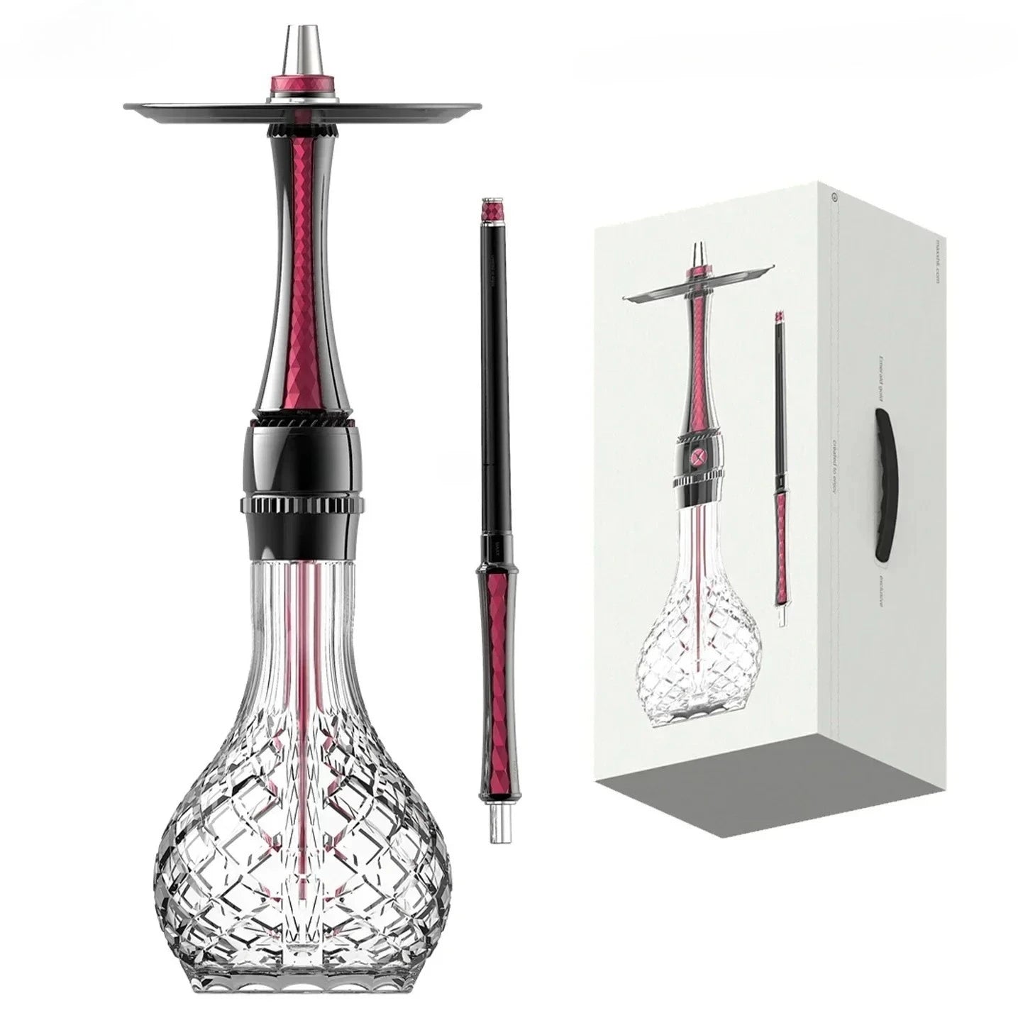 CHKJ Maxx Royal Shisha Hookah Set 304 Stainless Steel Large Hookah Smoking Set Russian Shisha With Bottle