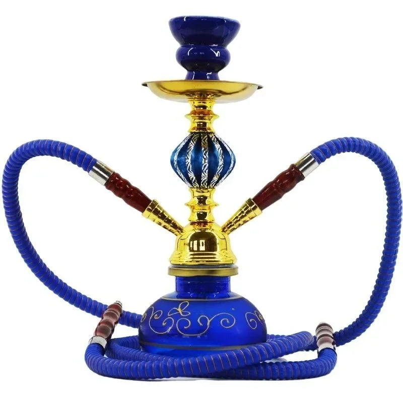 Black Blue Green Red White Yellow,10.6in\27cm Small,Single\Double Hose 1\2,Bar Shisha Full Set Luxury Smoking Pipe Hookah Set