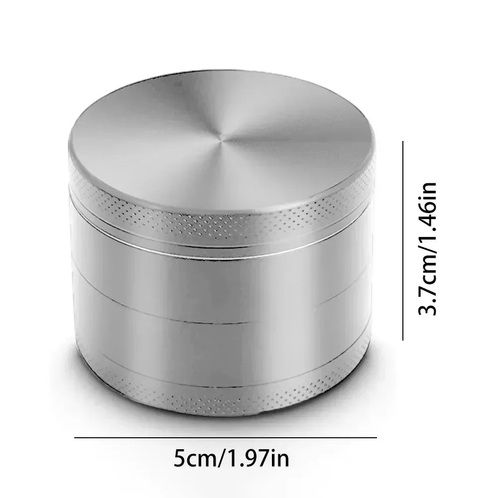 2inch Metal Herb Grinder 4-layer Manual Spice Mill Pepper Mortar Crusher Raw Grass Tobacco Grinder Smoking Cigarette Accessories