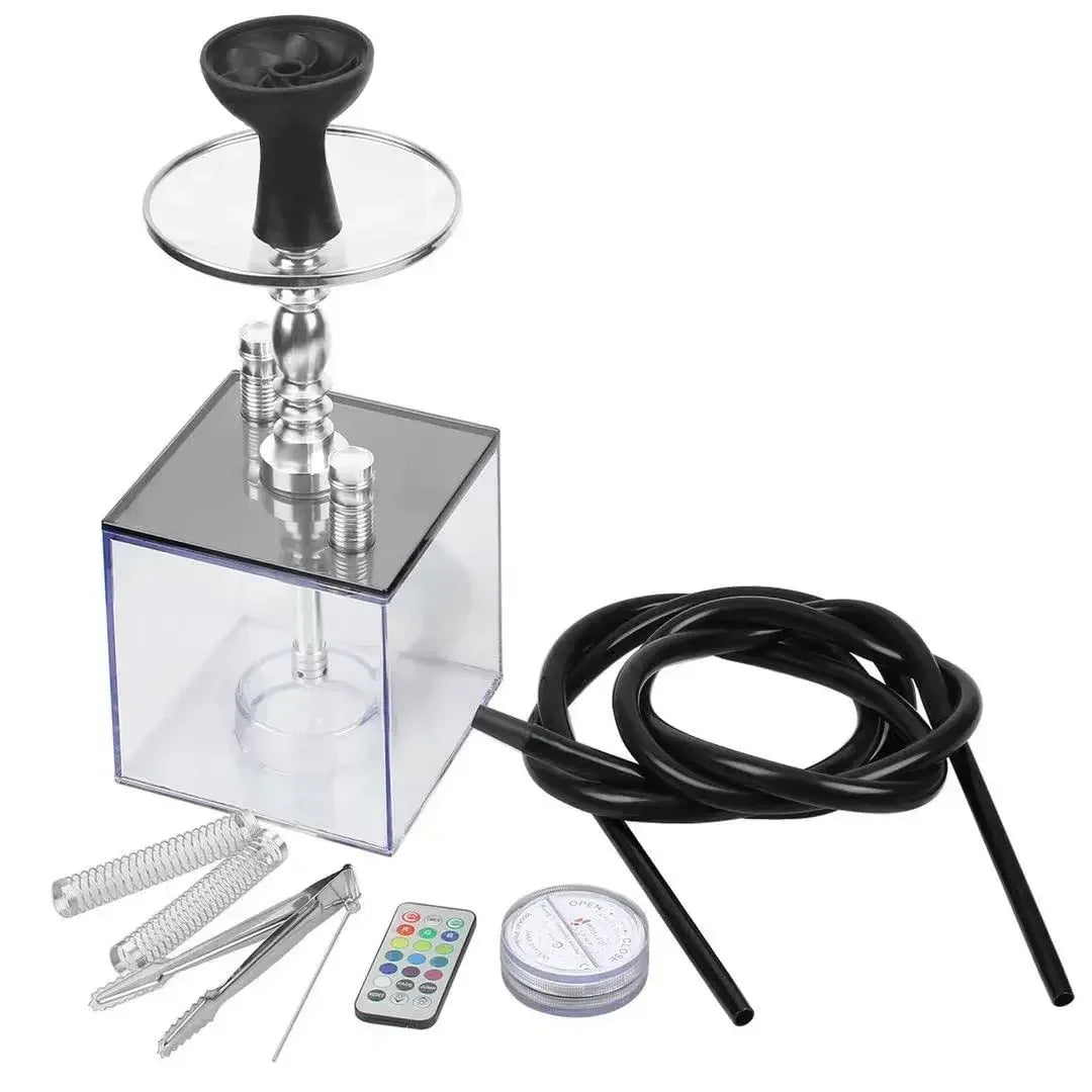 Acrylic Hookah Set Shisha Box Nargile Sheesha Narguile Chicha Cachimbas Water Pipe Shisha Box Hookah with LED for Smoking Кальян