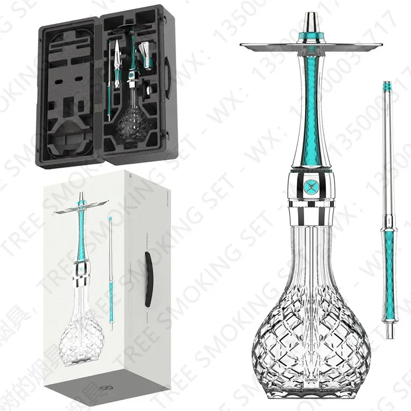 CHKJ Maxx Royal Shisha Hookah Set 304 Stainless Steel Large Hookah Smoking Set Russian Shisha With Bottle