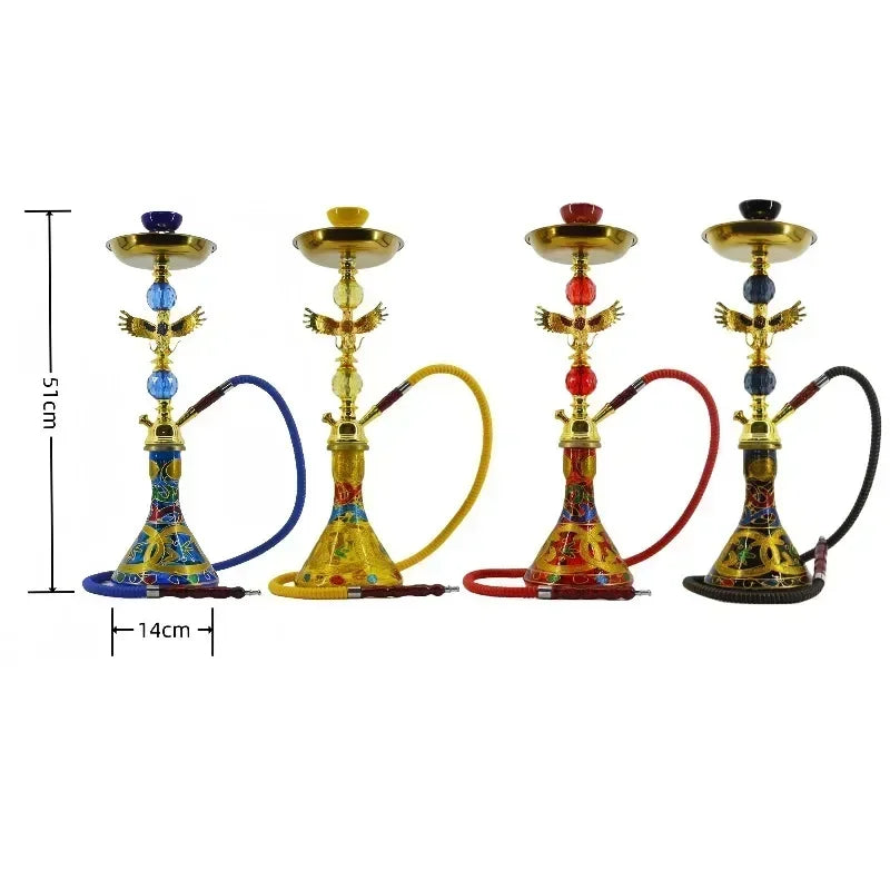 Travel Arabian Hookah Set  Small Single Glass Bottle Shisha Ceramic Bowl Pipe Accessories Filter Apparatus Glass Lab Equipment