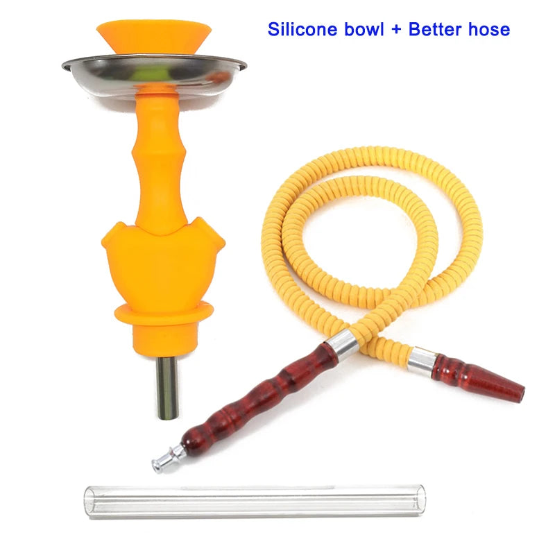 Hookah Liquor Bottle Silicone Kit Flavor Smoking Set Whiskey Glass Vodka Champagne Water Pipe Hiking Hookha Stem Travel Nargileh