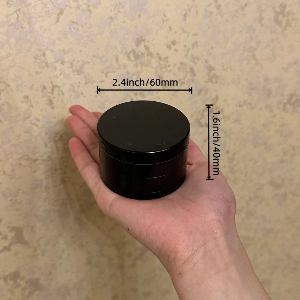1.4/1.8/2.4inch Black Laser 4-Layers Herb Grinder Zinc Alloy Crusher Manual Raw Cutter Metal Grinder Grass Smoking Tool Gift