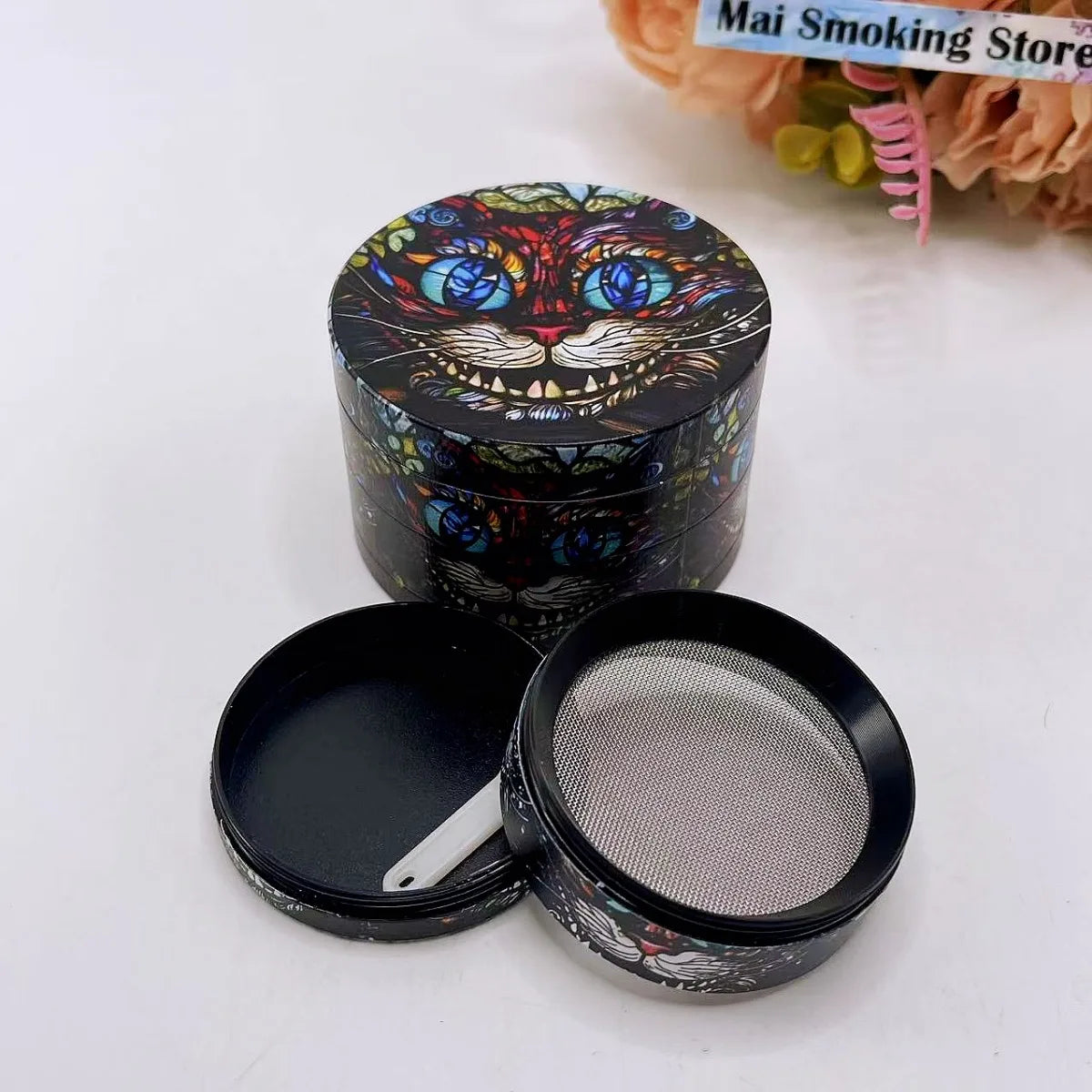 50/63mm Cat Herb Grinder 4-Layers Manual Spice Pepper Mill Salt Mortar Grass Raw Tobacco Grinder Cigarette Smoking Accessories