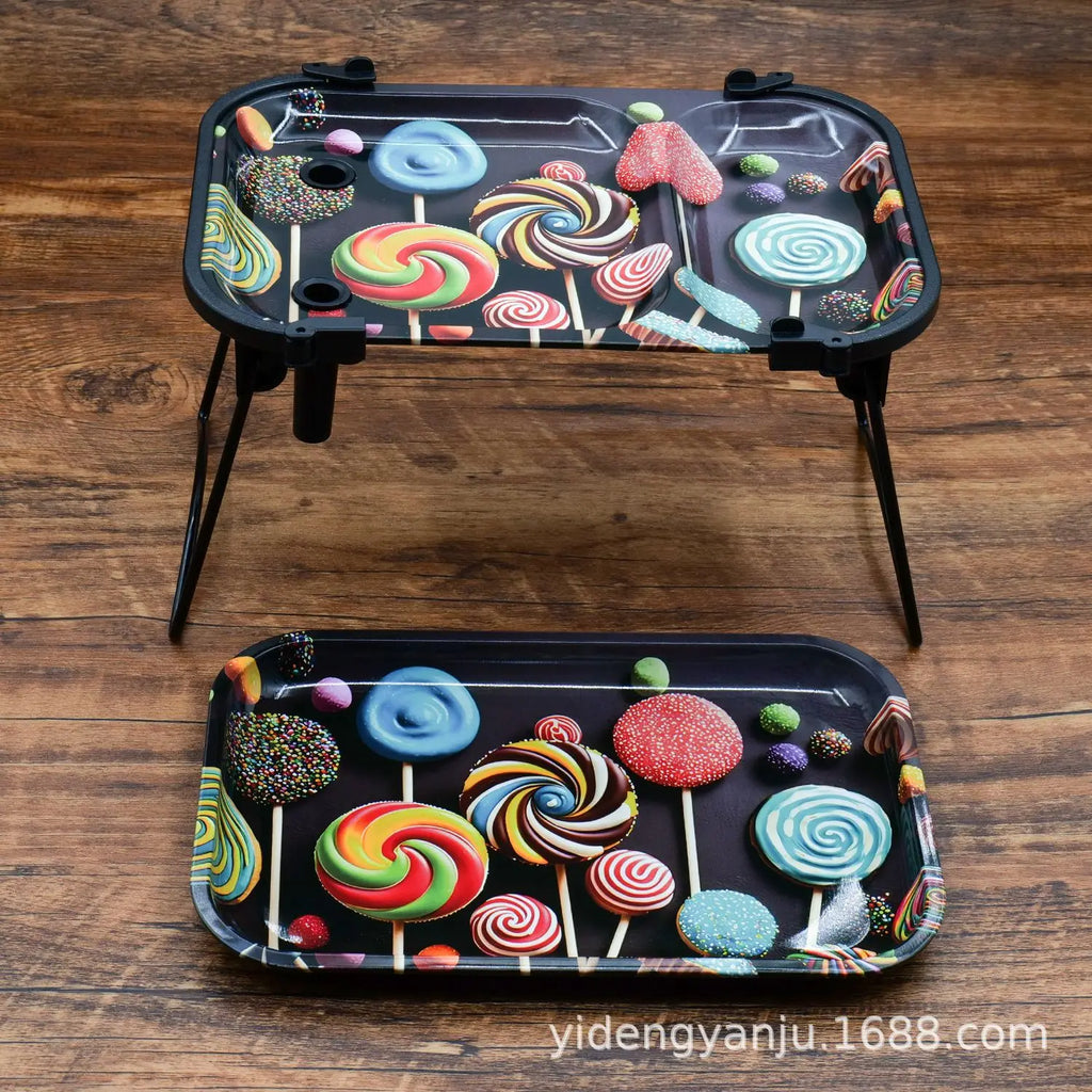 Hot Large Tinplate Cigarette Rolling Tray Set Portable Horn tube Filler Operator Table Smoking Set