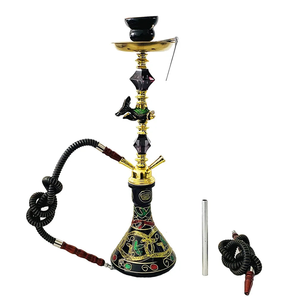 Spot Arabic Hookah Shisha Medium-Sized Teapot Shisha Hookah Goldfish Eagle Elephant Lead Alloy Glass Smoking Set For Bar