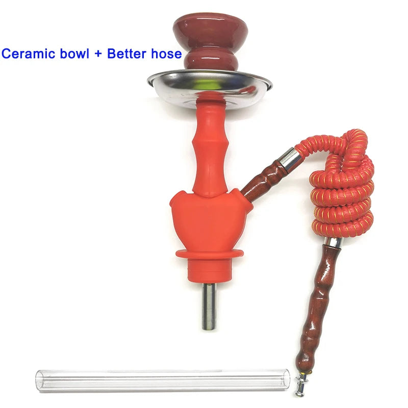 Hookah Liquor Bottle Silicone Kit Flavor Smoking Set Whiskey Glass Vodka Champagne Water Pipe Hiking Hookha Stem Travel Nargileh