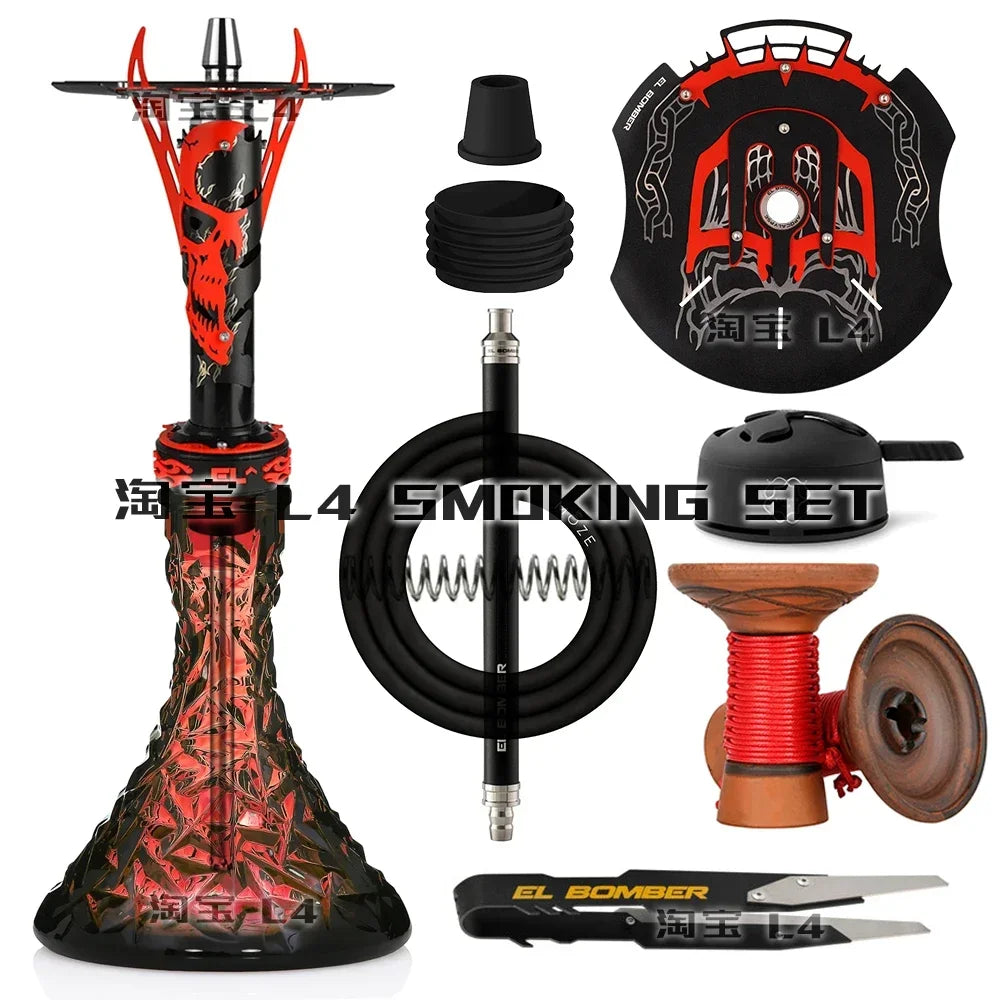 CHKJ El Bomber Apocalypse Hookah Shisha Set with Glass Vase Gift Packing European Style