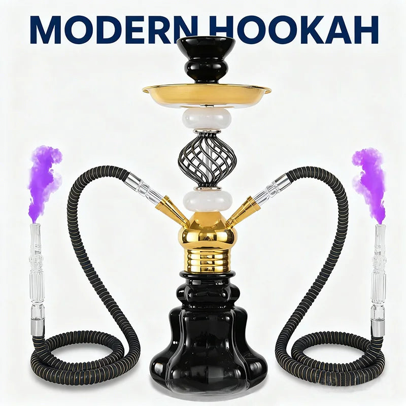 Arabian Hookah Set Glass Base Ceramics Bowl Shisha Pipe Kit Hookah Nargile Sheesha Narguile Chicha Water Pipe Hookah Shisha Set