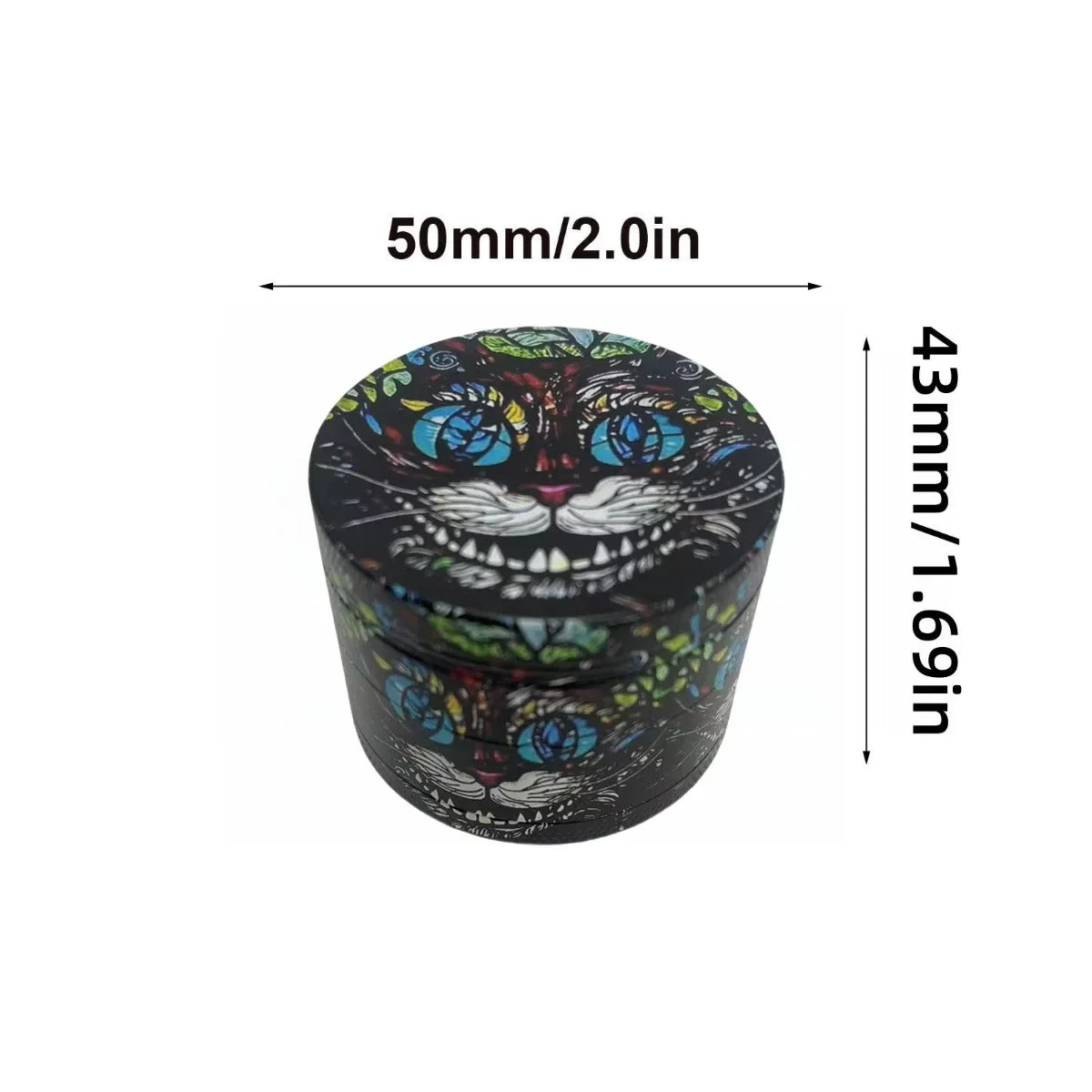 50/63mm Cat Herb Grinder 4-Layers Manual Spice Pepper Mill Salt Mortar Grass Raw Tobacco Grinder Cigarette Smoking Accessories