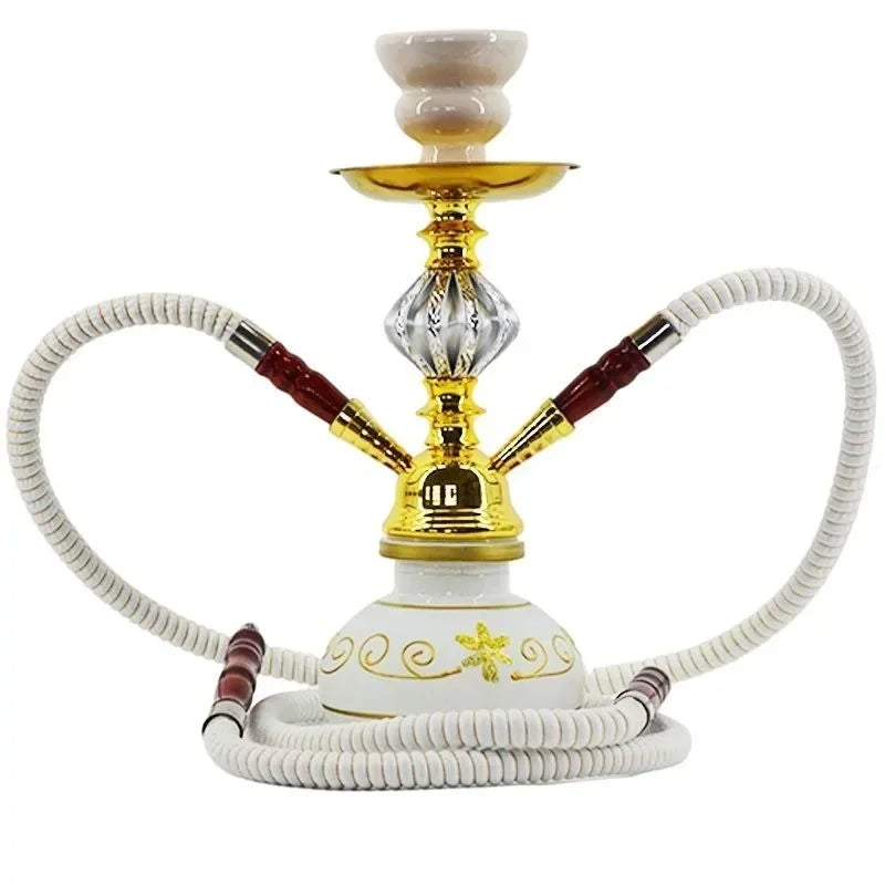 Black Blue Green Red White Yellow,10.6in\27cm Small,Single\Double Hose 1\2,Bar Shisha Full Set Luxury Smoking Pipe Hookah Set