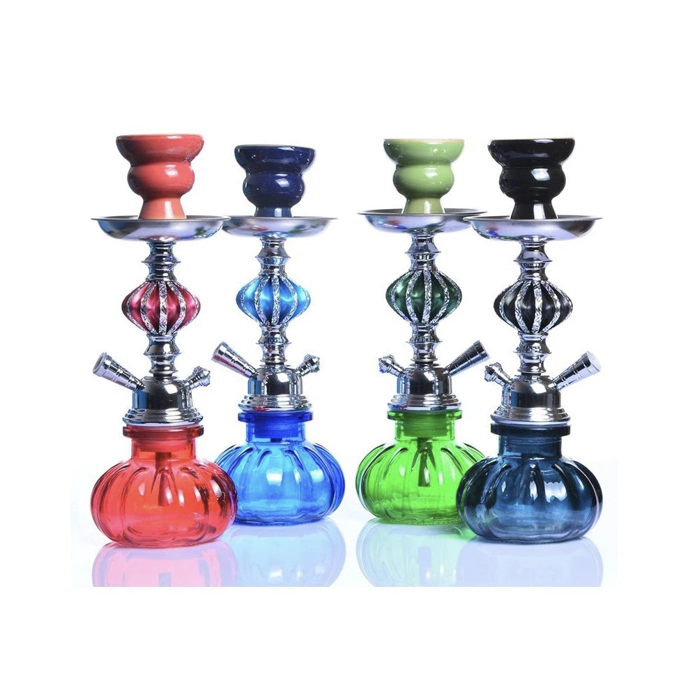 11inch Arabian Hookah Set Glass Base Ceramics Bowl Shisha Single Hose pipe Travel Kit Ceramic Bowl Accessories Birthday Gift Hom