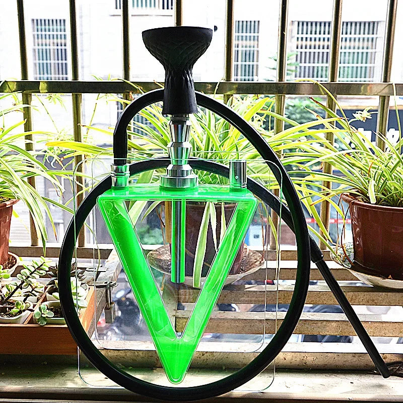 Big Smoke Acrylic Triangular Hookah Shisha Set with Pipe Hose Bowl Sheesha Chicha Cachimba KTV Bar Narguile for Smoking
